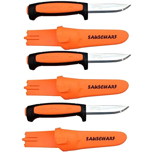 3er Pack Messer Mora Basic Sauscharf Orange Drückjagd Messer Jäger Sonderedition