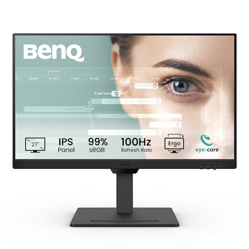BenQ GW2790T 27 Zoll IPS 1080p Monitor, FHD, 100Hz, Eye-Care, Ergonomisch, hoher Bildwiederholrate, 99% sRGB, VESA MediaSync, HDMI, DisplayPort, Flicker Free, Low Blue Light, ePaper, Coding-Modus