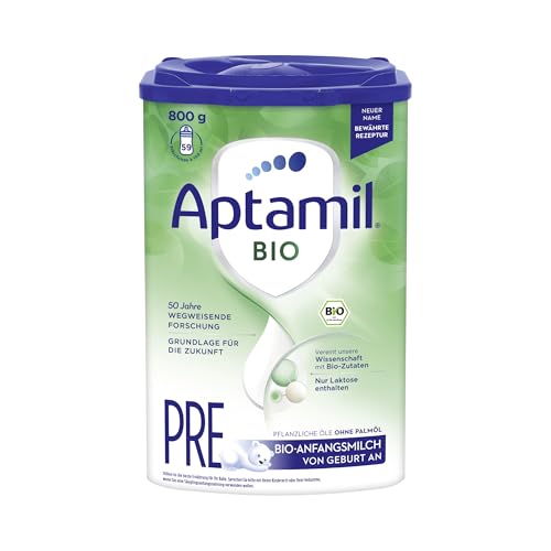 Aptamil Bio Pre – Anfangsmilch von Geburt an – Pflanzliche Öle ohne Palmöl – 1 x 800 g