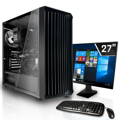 SYSTEMTREFF Office Komplett PC Set Intel Core i5-13400 10x4.6GHz | UHD 730 4K HDMI DX12 | 1TB M.2 NVMe | 32GB DDR4 RAM | WLAN Silent Desktop Paket Computer Rechner für Büro Business Multimedia