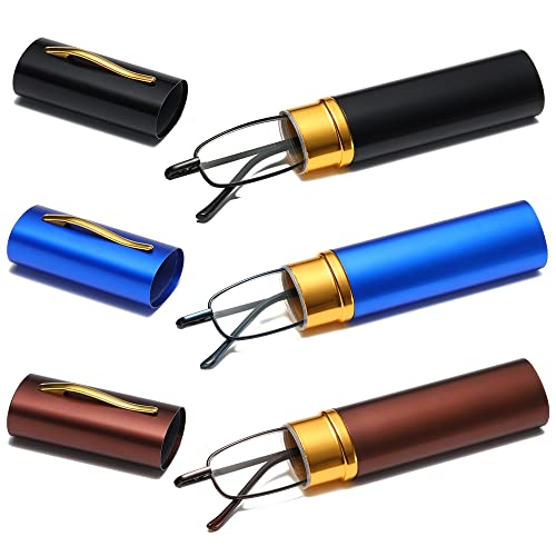 Fsread Kleine tragbare Lesebrille Herren Anti-Blaulicht Mini Kompakt Stift Lesegerät leicht +2.0