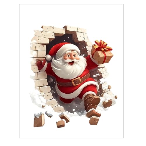 Wandtattoo Weihnachtsmann | Wasserfester Weihnachts-Toilettenaufkleber | Niedliche Dekoration für Feiertage, Thanksgiving, Herbst/Winter, Zuhause, Wohnheim, Wohnung, Innenbereich, Garten, Zimmer, Part
