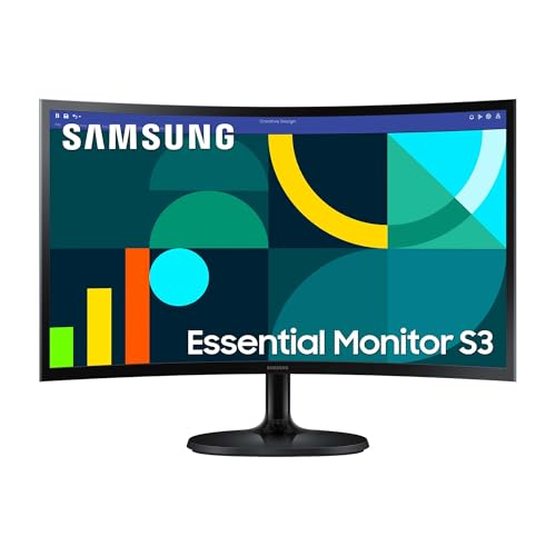 Samsung S36GD Essential Curved Monitor 24 Zoll, PC-Bildschirm mit VA-Panel, Full HD-Auflösung, 4 ms Reaktionszeit, Bildwiederholrate 100 Hz, Eco Saving Plus, Flicker Free, Schwarz, S24D364GAU