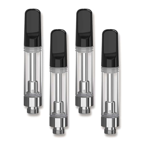 CannBro Einweg-Verdampfe,510er Gewinde,Ohne Nikotin/Ohne Flüssigkeit，Lebensmittelgeeignet · Kindersicher · Ideal Für CBD (Schwartz, 1.0ml, 4 Stück)