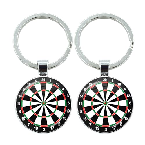 Hugwish Dartscheibe Schlüsselanhänger 2pcs, Dart Geschenke für Männer, Geschenke für Dartspieler, Dart Geschenk, Dart-Geschenke, Dart Deko