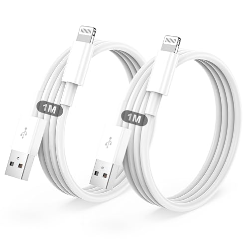 IPhone Ladekabel 2Pack 1M+1M USB auf Lightning Kabel MFi Zertifiziert für Apple Schnellladekabel,für IPhone 14/13/12/11/Pro/ProMax/Mini/XS/XR/MAX/X/8/7/6/6s/Plus/SE/iPad Mini