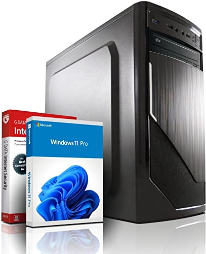 shinobee Intel Core i7 4770 Multimedia PC - Schneller Computer für Büro & Home Office - Rechner mit 3.9 GHZ - 32GB RAM - 1000GB SSD - DVD - USB3.0 - WLAN - Windows 11 Pro - MS Office - #6956