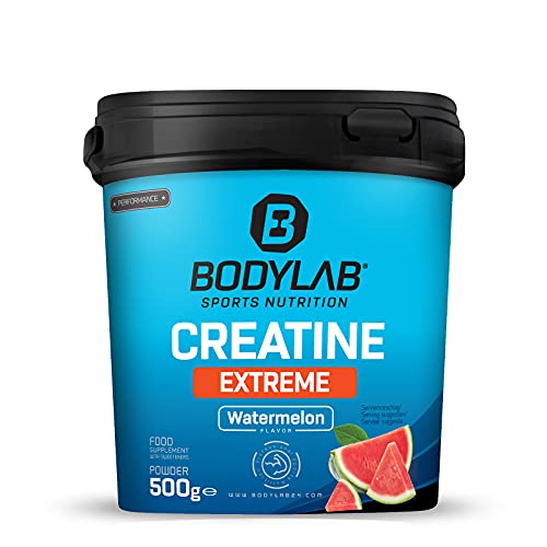 Bodylab24 Creatine Extreme Powder Wassermelone 500g, Kreatin-Pulver für intensiv trainierende Sportler, hochwertige Kreatin-Arten, davon 3,5g reines Kreatinmonohydrat, mit Inulin, Taurin & Vitamin B6