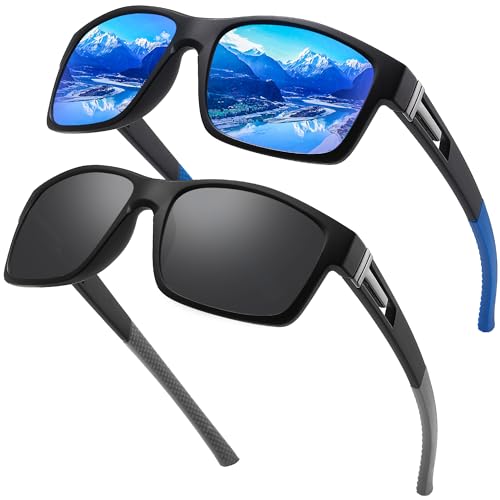 Farrobor Sonnenbrille Herren Polarisiert Sportbrille 2 Set für Männer Sportlich mit UV400 Schutz Sonnenbrillen Angeln Autofahren Sunglasses Men