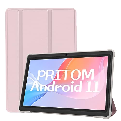 PRITOM 7-Zoll-Tablet Android 11, 4 GB (2+2 erweitern), 32 GB, (erweiterbar um 128 GB) Tablet-PC mit Quad-Core-Prozessor, 3500 mAh, HD-IPS-Display, Doppelkamera, WLAN, Bluetooth