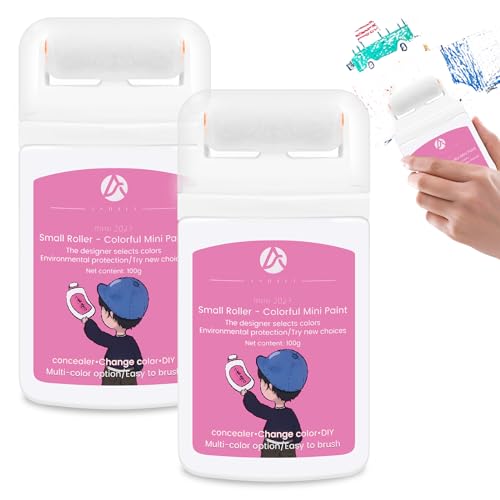 KFDDRN Wandfarbe ausbessern,weiß 100ml, 2 Stück, Wandreparaturpaste mit Roller, Stehaufe Wandreparatur für Flecken, Risse, Graffiti, Kratzer Wandreparaturwerkzeug