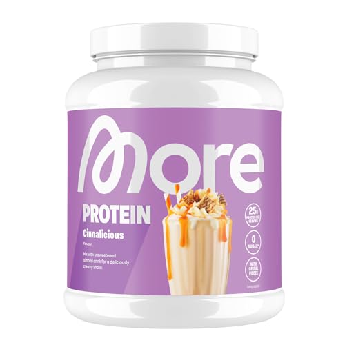 MORE NUTRITION MORE Protein, Cinnalicious, 600 g, Mix aus Whey Konzentrat und Casein ideal zum Muskelaufbau und -erhalt, mit Laktase, geprüfte Qualität - made in Germany