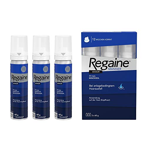 REGAINE Männer Schaum | stoppt erblich bedingten Haarausfall | 3 Monats Packung | mit 5% Minoxidil | regt neues Haarwachstum an