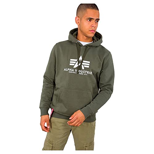 Alpha Industries Basic Hoody Kapuzensweat für Herren Dark Olive