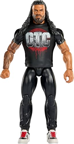 Mattel WWE Roman Reigns Actionfigur, Hauptkampf-Serie #160, ca. 15 cm große Superstar-Sammelfigur mit 14 Bewegungspunkten und lebensechtem Aussehen, JHH82, [Mehrfarbig]