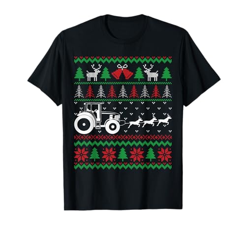Weihnachten Ugly Sweater Trecker Landwirt Bauer Traktor T-Shirt