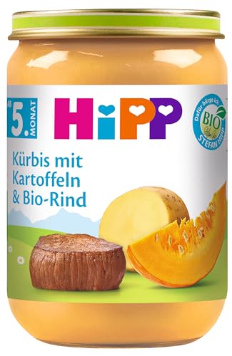 HiPP Kürbis mit Kartoffeln und Bio-Rind, 6er Pack (6 x 190 g)