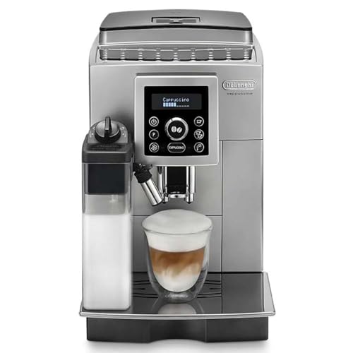 De'Longhi ECAM 23.460.SB Kaffeevollautomat (15 bar Druck, Automatik-Cappuccino-System, abnehmbarer Wassertank 1,8 l, LCD-Panel, automatische Reinigung) silber/schwarz