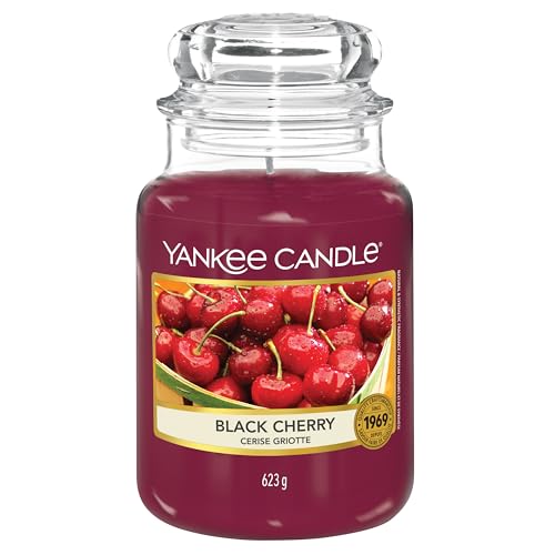 Yankee Candle Duftkerze im Glas (groß) | Black Cherry | Kerze mit langer Brenndauer bis zu 150 Stunden | Perfekte Geschenke für Frauen