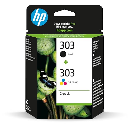 HP 303 (3YM92AE) Original Druckerpatronen 2 Count (Pack of 1) für HP ENVY 6200, 7100, 7134,7220e,7221e,7224e,7800,7900e Tango Printer.Schwarz - 1X 200 Seiten|Dreifarbig - 1 x 165 Seiten