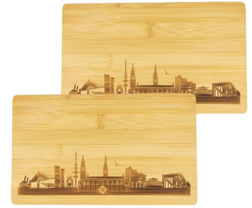 Hamburger SV HSV Frühstücksbrettchen Brettchen Stullenbrett 2er-Set ** Skyline **