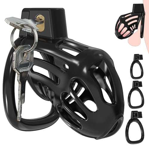 Keuschheitskäfig Herren Chastity Cage Männer - keuschheitsgürtel für herren Sex Spielzeug für die Männer mit 3 Größen Ringen, Cock Cage Erwachsene Sexspielzeuge für SM Fetisch Extrem Penis Bondage