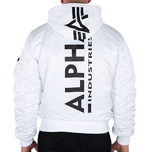 ALPHA INDUSTRIES Herren MA-1 ZH Back Print Bomberjacke, White/Black, M
