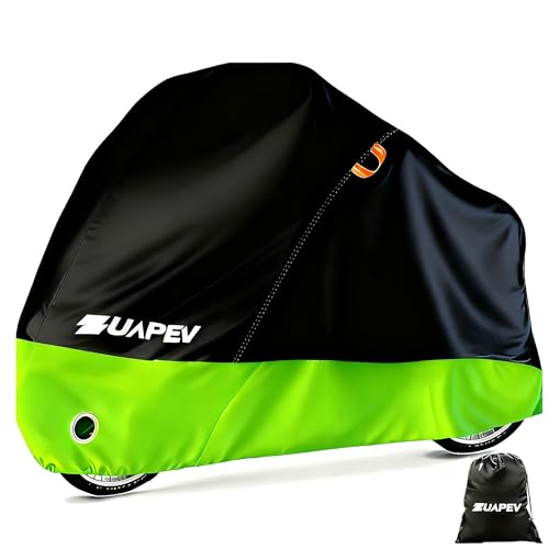 ZUAPEV Fahrradabdeckung Wasserdicht Fahrradgarage Wetterfest Plane für Aussen, Fahrrad Abdeckplane Polyester 210D Fahrradplane Regenschutz, Fahrrad Garage Outdoor Abdeckung Schutzhülle 195x70x110 cm
