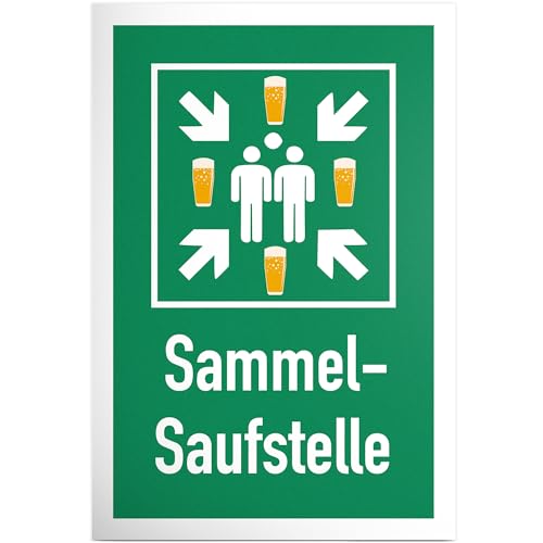 DankeDir! Sammel Saufstelle - Schild 20 x 30 cm - Geschenk Alkohol Photo Booth JGA Requiste Party - Geburtstagsgeschenk lustiger Spruch Partydeko Geburtstagsdeko Geschenkidee