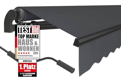 empasa manuelle Gelenkarmmarkise Markise 'Start' Sonnenmarkise Sonnenschutz Alu/Polyester komplett vormontiert, in verschiedenen Größen und Farben
