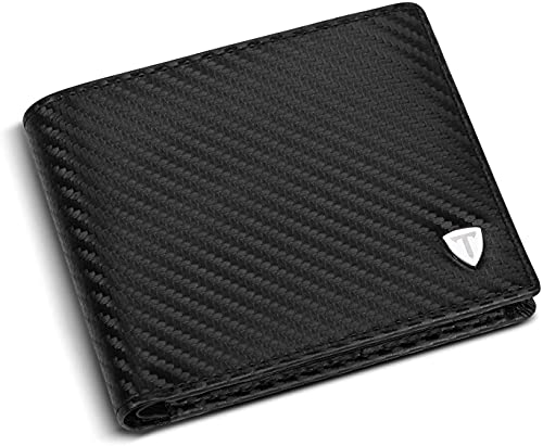 TEEHON Geldbörse Herren mit Münzfach & RFID Schutz, Geräumiges Portmonnee Heren Valentinstag für Männer, Geldbeutel Portmonaise inkl Geschenkbox, Querformat (Carbon)