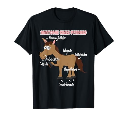 Anatomie eines Pferdes für Reiter Reitsport T-Shirt