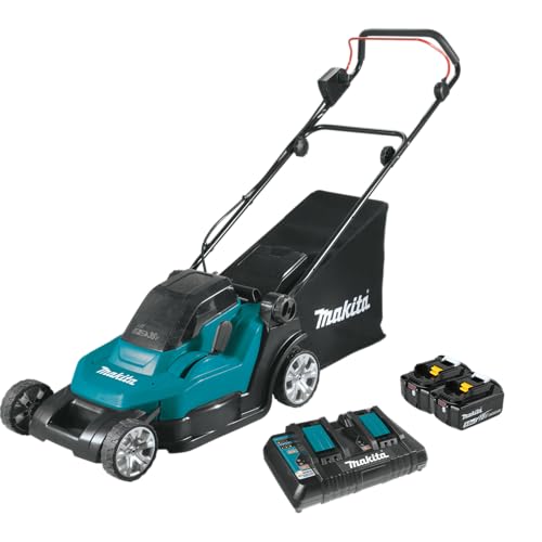 Makita DLM432PT2 Akku-Rasenmäher 2x18 V / 5,0 Ah, 2 Akkus + Doppelladegerät