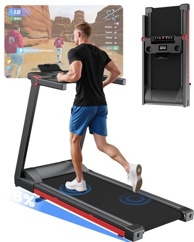 Copant Laufband für Zuhause Klappbar 16 km/h, Walking Pad Foldable mit Steigung 6%, Laufband 158 KG eine Extra große Lauffläche 112 * 42cm, Treadmill Leise für Zuhause und Büro