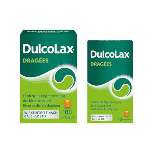 DulcoLax Dragées gegen Verstopfung | 40 + 100 Stk | Abführmittel bei Verstopfung mit Bisacodyl | Befreien planbar am nächsten Morgen | Gut verträglich | Wirken nach ca. 6-12 Stunden