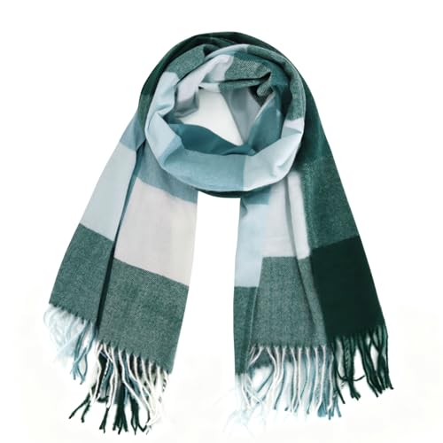Glamexx24 Damen Winter Schal: Kariert, Quadratisch, Fransen, Poncho