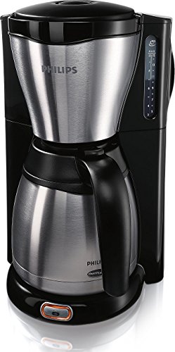 Philips Filterkaffeemaschine – 1.2-Liter-Thermoskanne, bis zu 15 Tassen, Edelstahl, silbern/schwarz (HD7546/20)