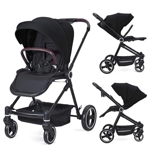 Babywanne, Buggy & Sportsitz, 3 in 1, Kinderwagen Kinderwagen Set bis 22 kg Für 0-4 Jahre, Tragbarer Zusammenklappbar kinderwagen Komplettset mit Großem Regenschutz