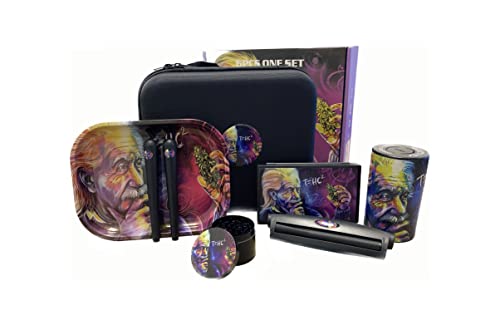 Geruchssichere Aufbewahrungsbox, weed-zubehör, mit Grinder, Stash Jar, Rolling Tray Tablett, Joint-Transport-hülle, Zigarettenetui.Stash Container mit Zubehör (einstein)
