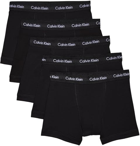 Calvin Klein Herren 5er Pack Boxershorts Trunks Unterwäsche, Schwarz (Black W Black Wb), M