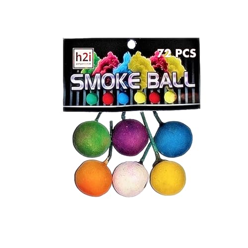 h2i Smoke Balls | 72 Balls | Time 15 sek | Smoke Tube Rauchfackel Rauchtopf Rauchgenerator Rauchbombe mit dichtem kräftigem Rauch | Ganzjahresfeuerwerk Kat T1/F1
