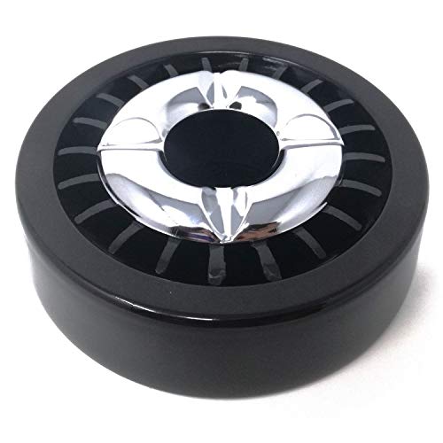 Starlet24® Gluttöter Aschenbecher für draußen Windaschenbecher Ascher stabil rund flach - SCHWARZ