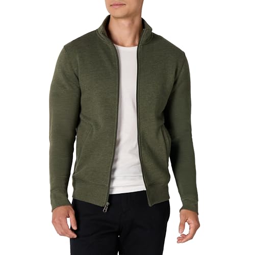 Amazon Essentials Herren Fleece-Jacke mit durchgehendem Reißverschluss, Olivenheide, L