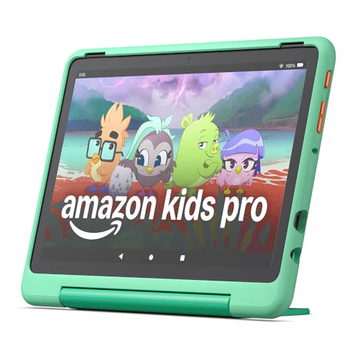 Fire HD 10 Kids Pro-Tablet (Neueste Generation), für Kinder ab dem Grundschulalter | 10-Zoll-Display, lange Akkulaufzeit, Kindersicherung und dünne Hülle | Version 2023, 32 GB, Mintgrün