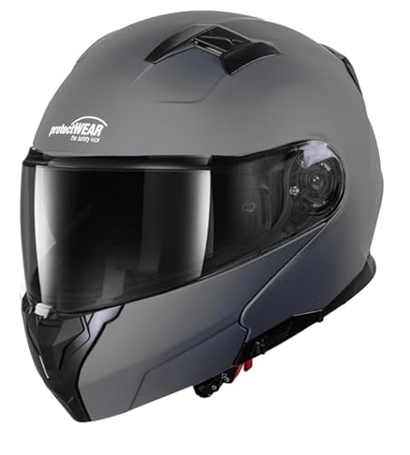 Protectwear Motorradhelm Klapphelm 928 Dunkelgrau Matt (XL (61-62 cm))
