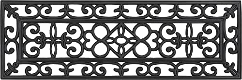 andiamo Fußmatte Rigoletto Pflegeleichte Türmatte außen wetterfest aus rutschhemmendem Gummi 25 x 75 cm schwarz