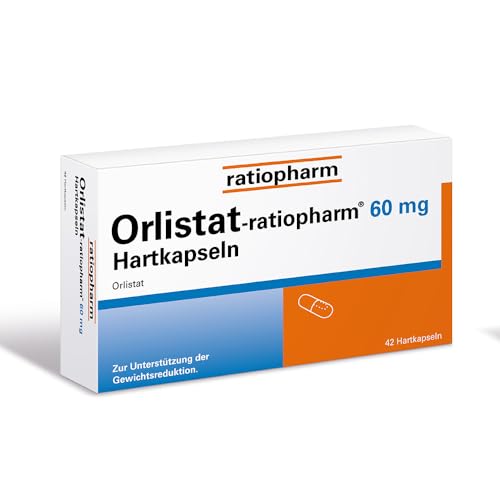 Orlistat-ratiopharm® 60 mg Hartkapseln: Unterstützt die Gewichtsabnahme bei Übergewicht ab einem BMI von mindestens 28. 42 Hartkapseln