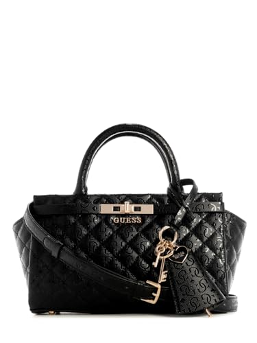 GUESS Damen Idra Small Satchel Ranzen, Schwarz