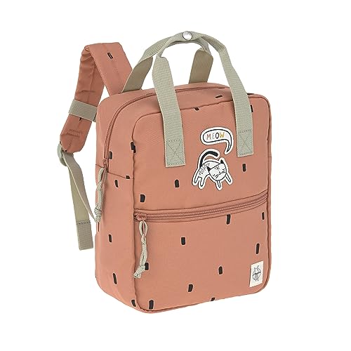 LÄSSIG Kinderrucksack mit Brustgurt Kindergartentasche Kindergartenrucksack 28 cm, 7 Liter, 3 Jahre/Mini Square Backpack Happy Prints Karamell