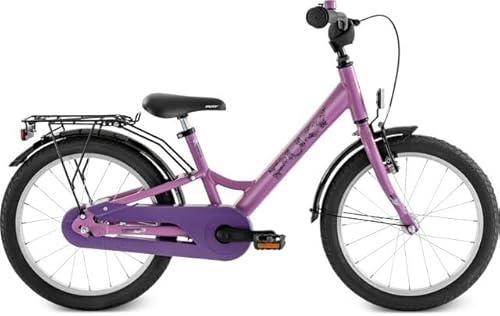 PUKY YOUKE 18 | Kinderfahrrad 18 Zoll ab 5 Jahren | Fahrrad für Kinder mit Rücktrittbremse & V-Brake | Höhenverstellbar & Leicht | Kinder Fahrrad ab 5 Jahre | Made in Germany | Perky Purple